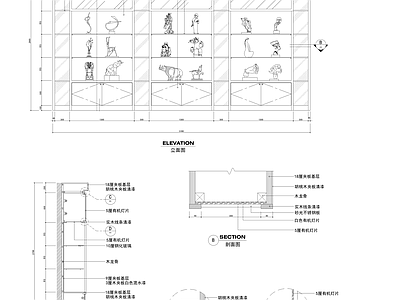 工艺品展示柜 施工图 柜类