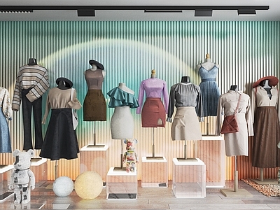 橱窗服饰模特 时装 女士 橱 女装展示