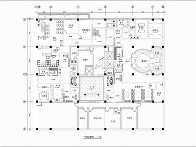 1700㎡汤泉水疗洗浴中心室内 施工图