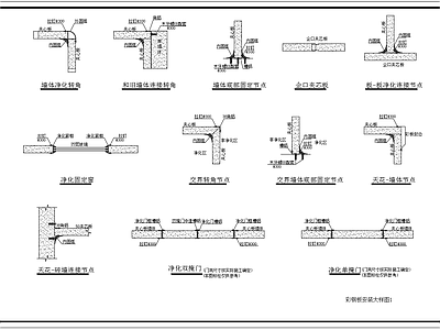 彩钢板净化车间节点图 施工图 屋顶