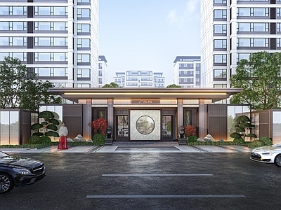 新中式小区入口大门
