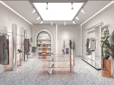 现代奶油风服装店