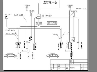 停车场道闸布线图 施工图 建筑电气 电气图
