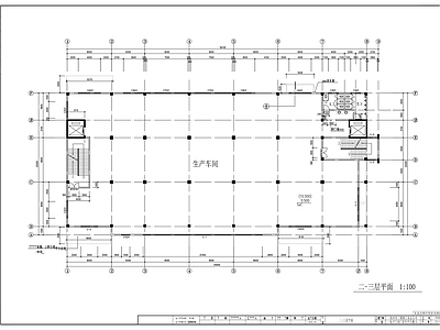 多层框架结构厂房建筑详图 施工图 工业建筑