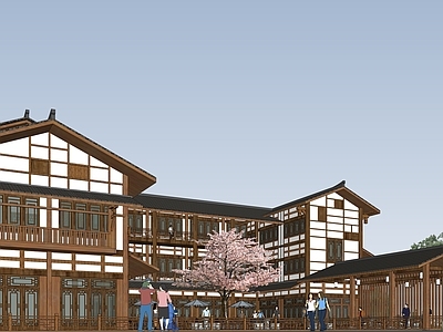 中式川东吊脚楼式商业建筑