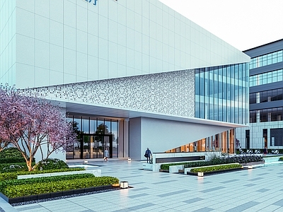 现代办公景观 产前区水景