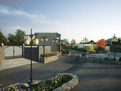 现代乡村道路 街道风貌 路面