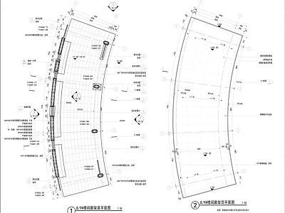现代景观弧形廊架图纸 施工图