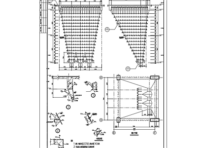 24米高钢煤斗平面剖面节点图 施工图
