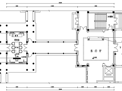 某古城东门厅 活动室室内 施工图