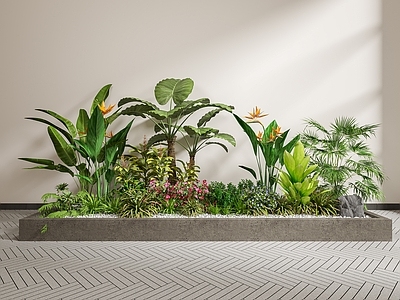 植物堆 仿真花造景 美容院造景 花池