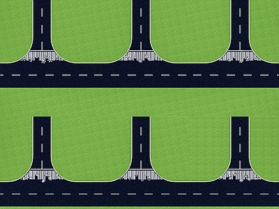 现代马路 花卉创意斑马线