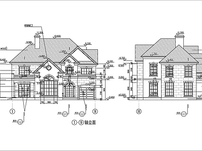 欧式别墅建筑图 施工图
