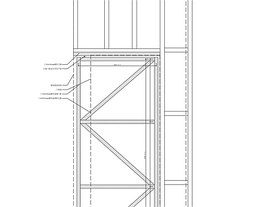 墙面暗门钢架及龙骨排布图和纵横节点图 施工图 隐形