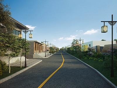 现代路面 乡村街道