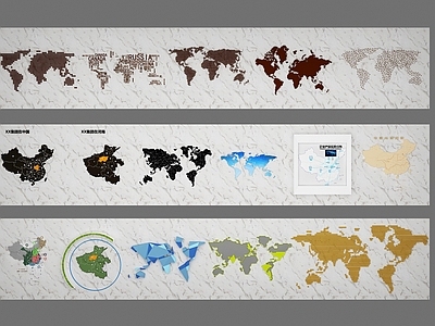 现代地图墙饰 异形