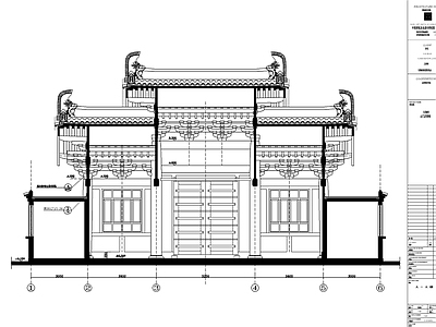 山门门楼牌楼古建筑详图 施工图