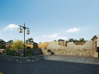 现代乡村路面 街道
