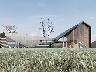现代展览馆建筑 社区中心 市民活动中心