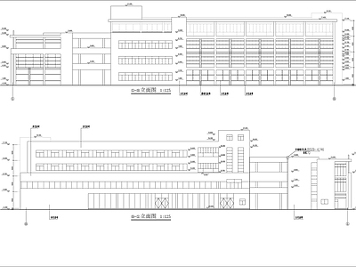 框架结构标准厂房建筑 施工图 工业建筑