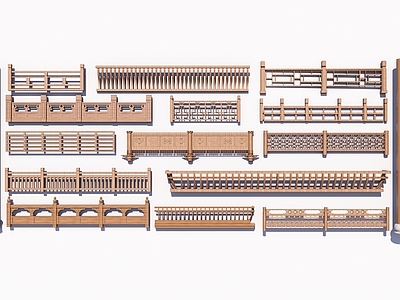 新中式木栏杆 木材