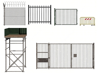 现代铁栅栏 脚手架 围挡 铁