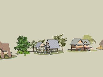 东南亚风架空木建筑