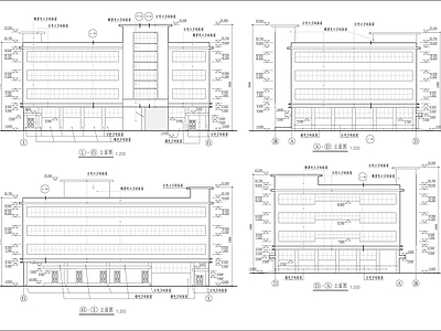 4层厂房建筑 施工图 工业建筑