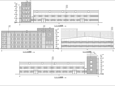 3层局部5层厂房建筑 施工图 工业建筑