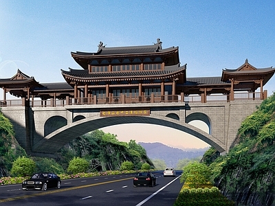 中式景观桥 木材