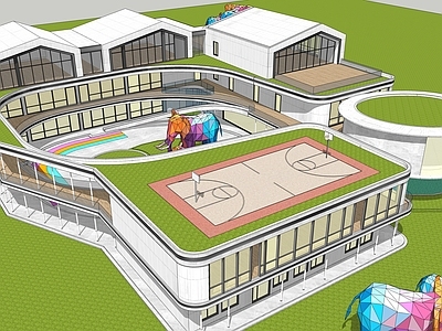 现代风格幼儿园 异形顶
