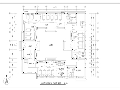 900㎡足浴 足疗 保健馆 施工图