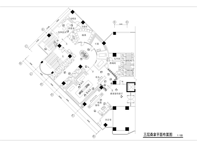 1200㎡汤泉 洗浴 桑拿会所 施工图