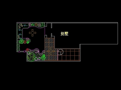 现代别墅庭院 平面图