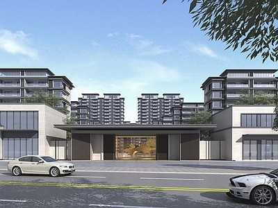 新中式住宅入口大门 小区入口