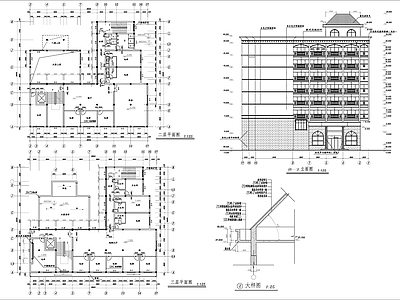 8层V型私人宾馆建筑 施工图