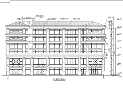 6层框架结构U型旅馆建筑 施工图