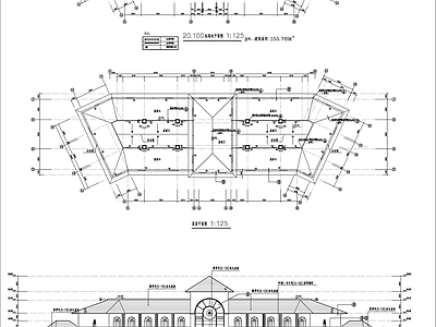 欧式宾馆建筑 施工图