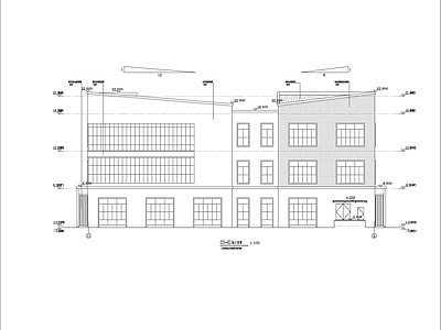 回字形生产车间建筑 施工图 工业建筑 产业园建筑
