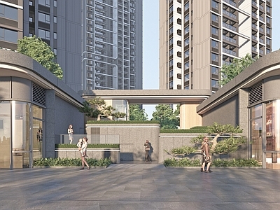 现代高档住宅小区入口