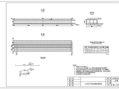 40吨龙门吊轨道基础节点图 施工图
