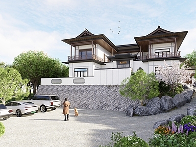 中式四合院庭院