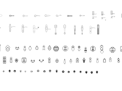 门把手拉手门环把环CAD图库