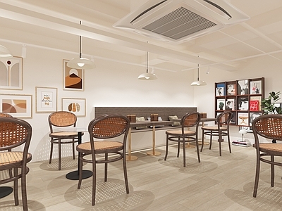 现代奶茶店 单层