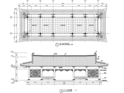 仿古休息驿站建筑 施工图