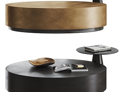 BAXTER现代茶几 圆形 子母形 品牌 实木 圆茶几