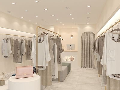 现代奶油风女装服装店