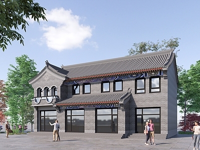 中式餐饮建筑 仿古建筑