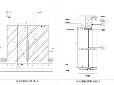 无框玻璃地弹门节点 施工图 通用节点