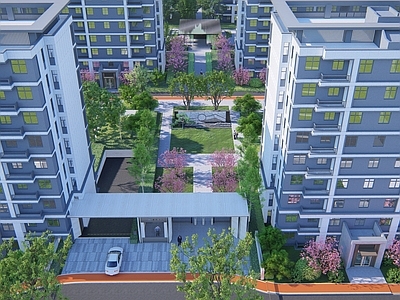 现代小区景观 住宅景观